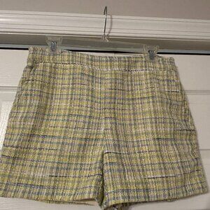 MAISON D' AMELIE Paris Sz S Yellow & Blue Tweed Lined Shorts